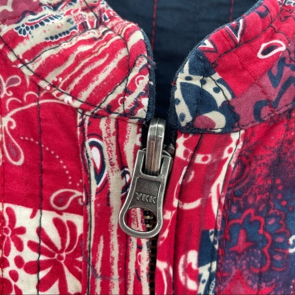 Unique Reversible Red & Blue Patchwork Jacket - image 6